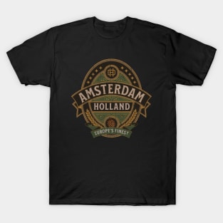 Amsterdam vintage holland retro label beer distressed T-Shirt